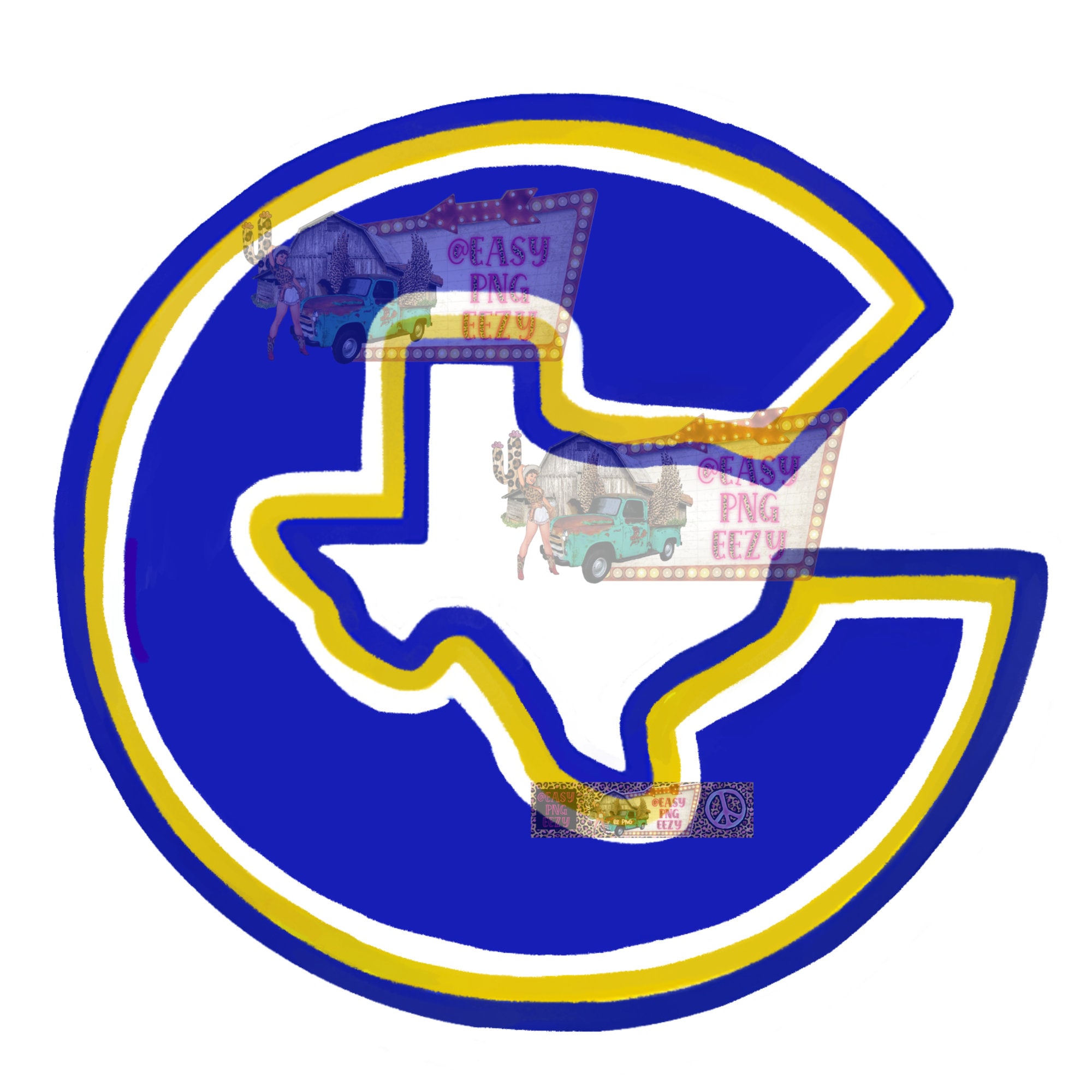 Corsicana Texas Png/texas Sublimation/dtg Png/dtf Png/blue and Yellow