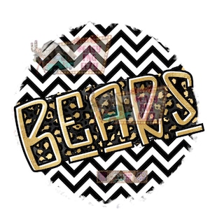 Black and Gold Bears Sublimation png/Bears Mascot png/Bears Tshirt png/Football/Bears PNG/Bear Mascot/Team Shirts/Bears png/Bears Cheer/PTA