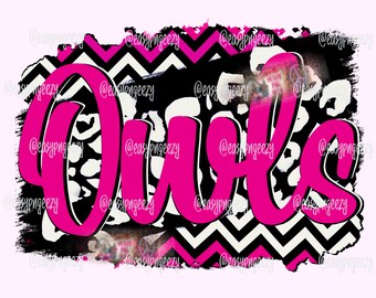 Owls Sublimation png/Digital Drawing/Owls png/Pink Owls/Owls Mascot/Owl Basketball/Owl Cheerleading png/Chevron/Leopard/Valentines Day Gifts