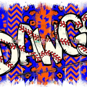 Dawgs Baseball png Orange Blue/Baseball Letters/Baseball Mom/Baseball Sublimation/Team Gift/Softball/Dawgs Mascot/Bulldog Apparel/DIY Shirt