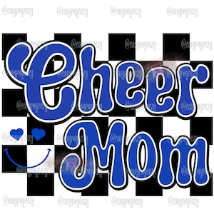 Cheer Mom png/Gift/Cheerleading PNG/Cheer Mom Sublimatie/Cheerleader Mom/Cheer Mom Smiley Face/Cheerleading Sublimatie/Blue Cheer Mom png