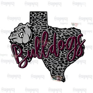 Texas Bulldogs Sublimation png/Texas Football/Digital Mascot/Brown Leopard/Maroon Bulldogs/Custom png/Booster Club/DIY Texas Pride/TX Dawgs