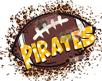 Pirates Football Sublimation png/Digital Image/Tshirt png/Subli/PNG/Download/Crandall TX/Pirates/Football Season/Custom/Yellow/School Mascot