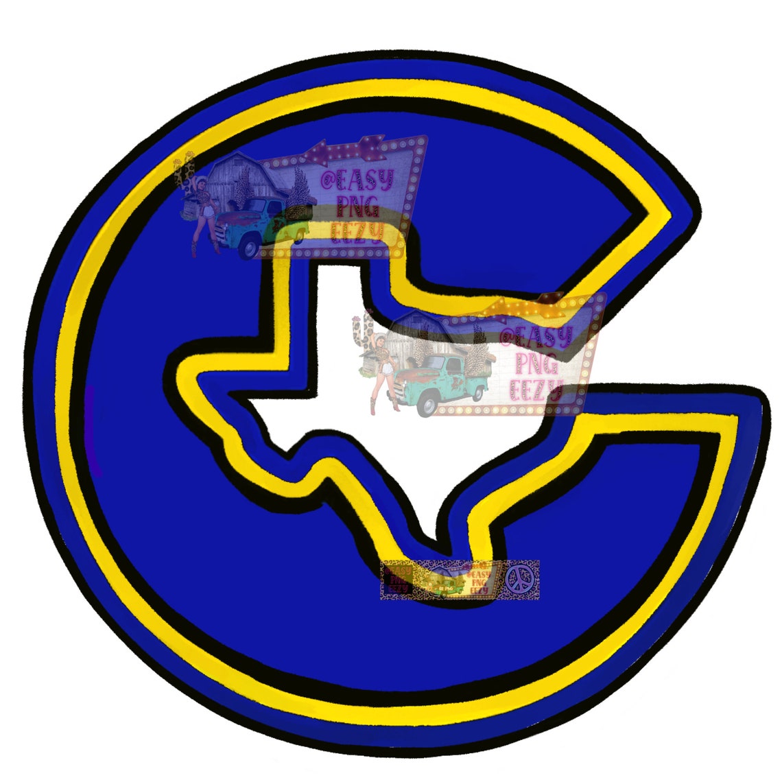 Corsicana Texas Png/texas Sublimation/dtg Png/dtf Png/blue and Yellow/football/team Shirts