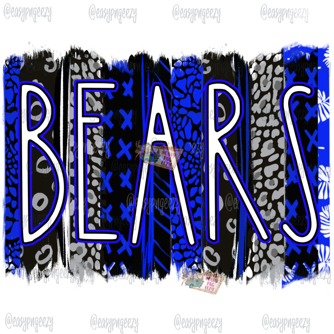 Bears Blue Black Digital Png/screen Print/bears Cheer/football Season ...