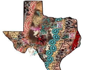 Texas Sublimation/Texas png/Western png/Texas Shirt png/Leopard/West Texas/Wild West/Cowboys/Rodeo/Boho Hippie/TX Shirt/Texans/Texas Design