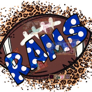 Rams/Football Sublimation/HS Mascot/Rams png/Mascot png/School PNG/Rams Mascot/TX/Football Season/Blue/Polkadots/Rams Blue/Rams Football png