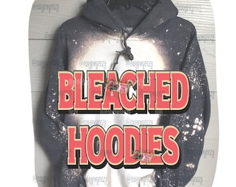 Bleached Hoodie/Blank Hoodie/Sublimation Hoodie/Gildan Hoodie/Soft Hoodie/Grey Hoodie/Bleached Sweatshirt/Pre Bleaced/Youth and Adult Sizes