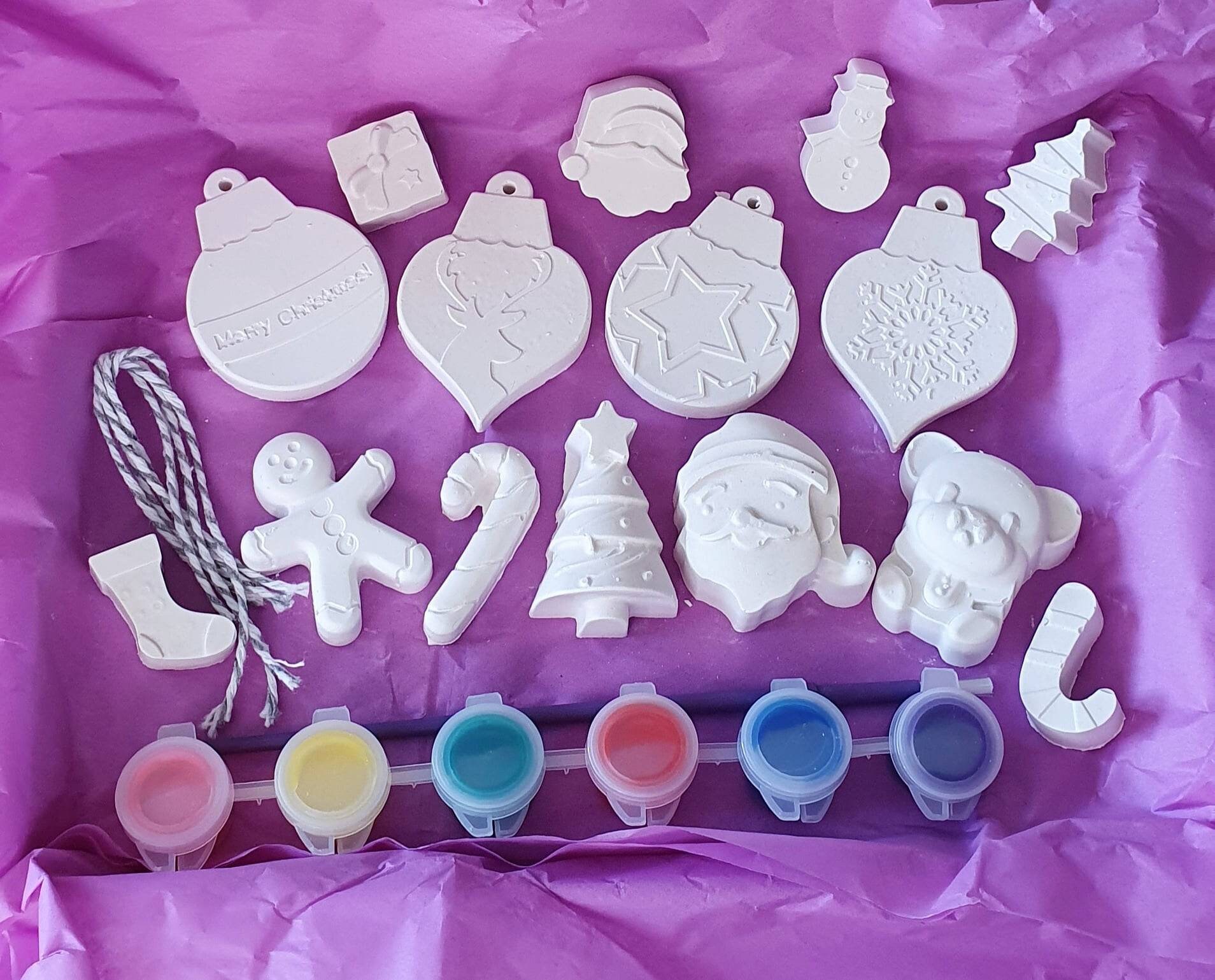 Paint your own Christmas Decorations Christmas activity set | Etsy