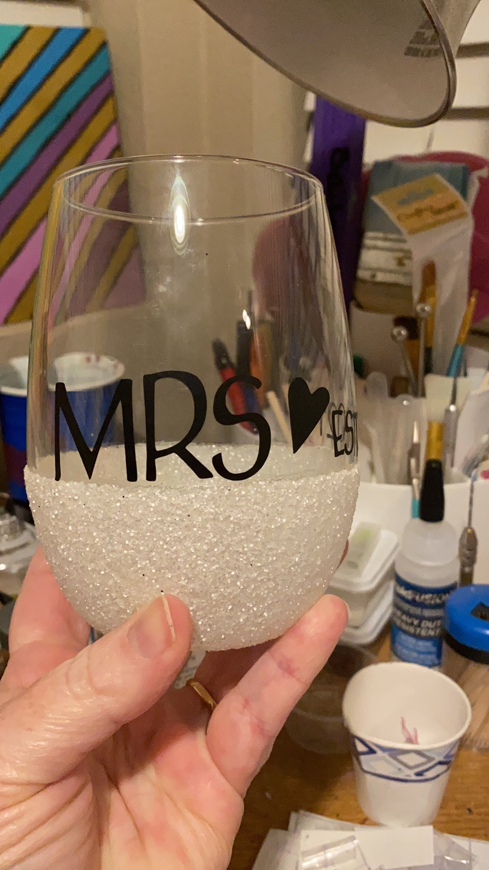 Verres à Liqueur "Mr & Mrs" - Lot De 2 - Verres à Vin Dorés Pour Mariage, Anniversaire, Fiançailles - 2 Oz - Verre Transparent