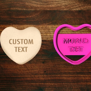 Custom Candy Heart Cookie Cutter with Imprint