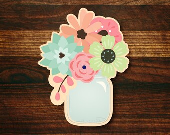 Mason Jar Bouquet Cookie Cutter