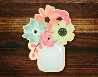 Mason Jar Bouquet #2 Cookie Cutter