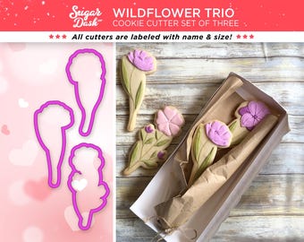 Wildflower Bouquet Cookie Cutter Set - Floral