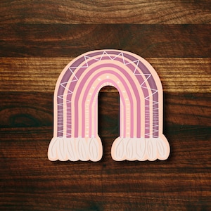 Boho Rainbow #6 Cookie Cutter with Tassels, Short