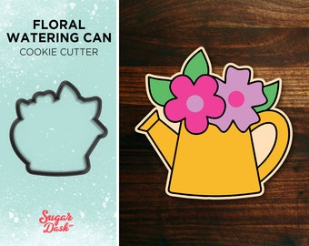 Floral Watering Can Cookie Cutter - Spring