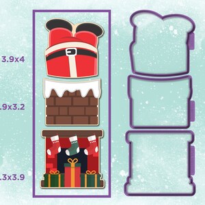 Christmas Cookie Cutter Set Santa Stuck in Chimney | 3 Pieces | Fits ...