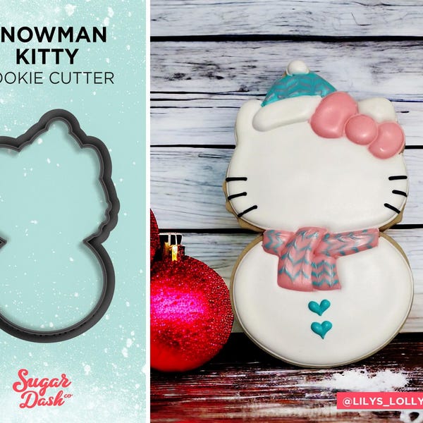 Snowman Kitty - Winter Christmas Cookie Cutter
