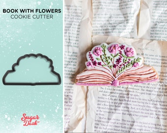 Open Book with Flowers Cookie Cutter