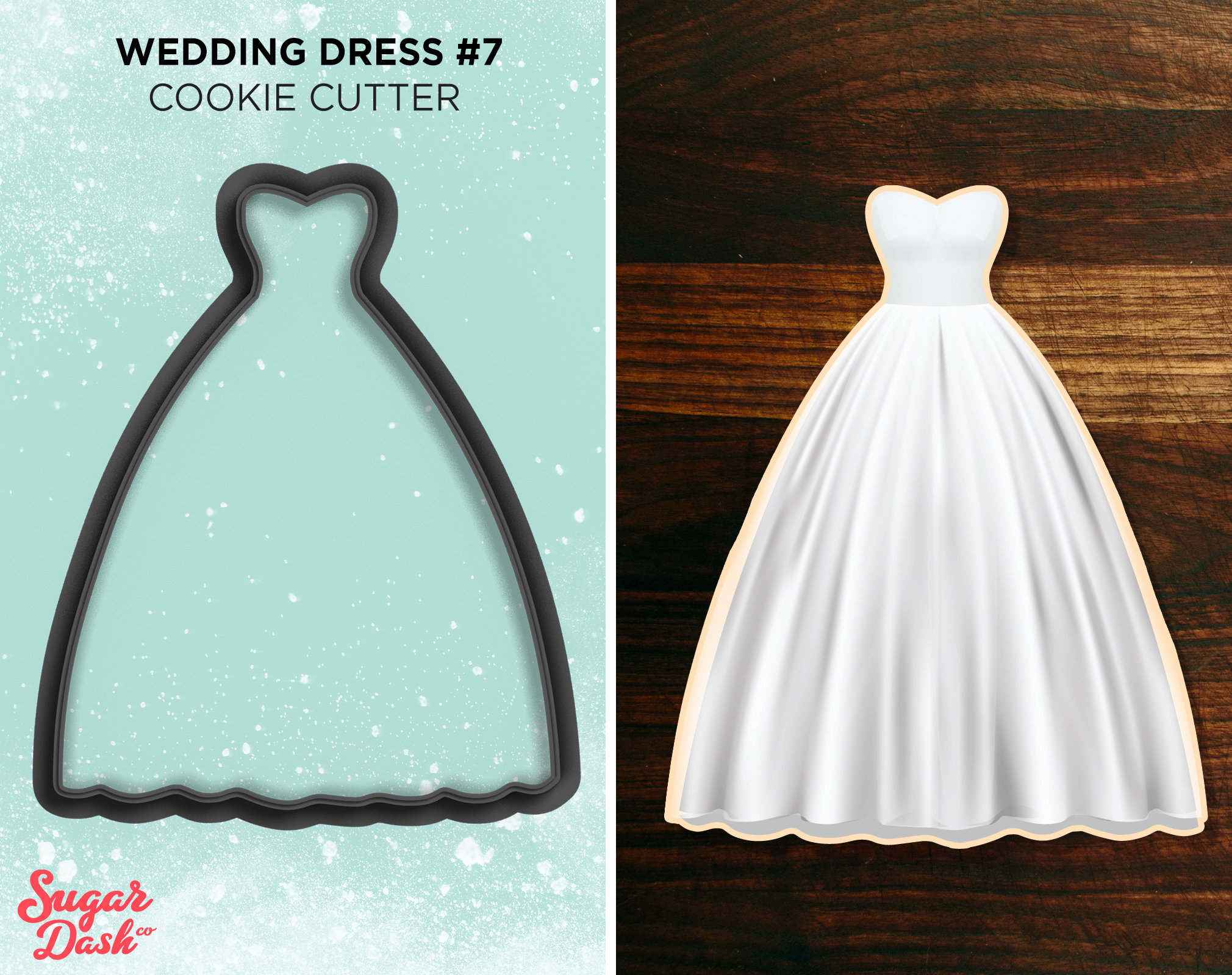Wedding Dress Cookie Cutter #7 | Ball Gown