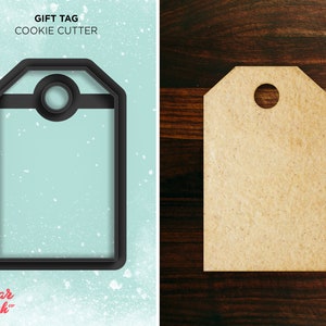 Gift Tag Cookie Cutter with Hole image 1