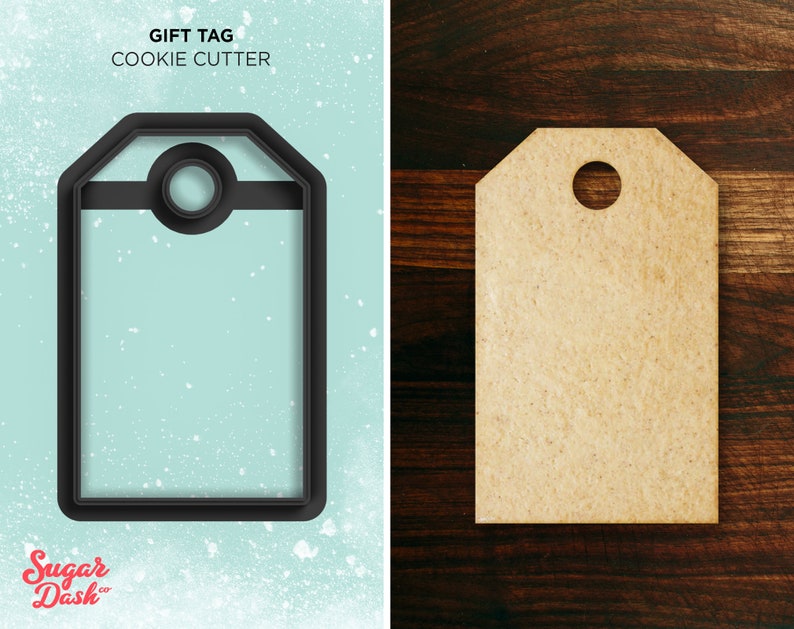 Gift Tag Cookie Cutter with Hole image 1