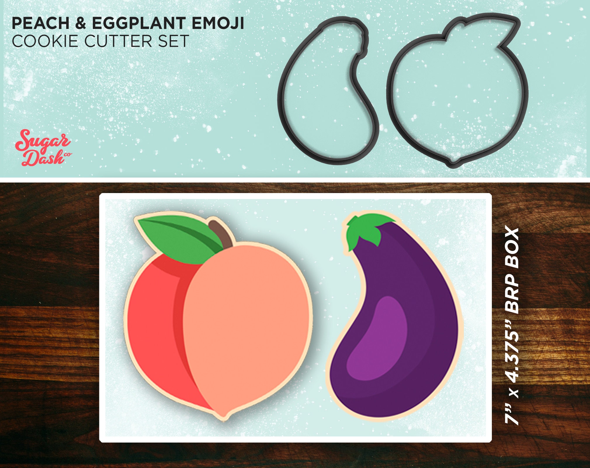 Peaches & Eggplants  Buy Funny Cheeky Emoji Valentine's Cookie