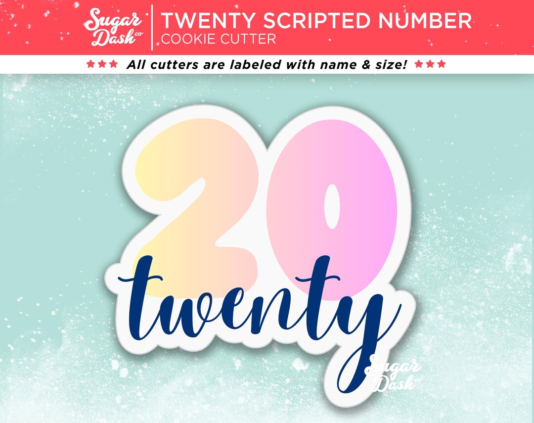 20 Twenty Scripted Number Cookie Cutter - Etsy