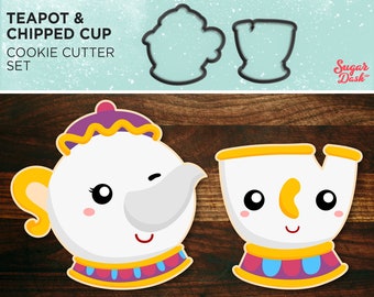 Beauty and Beast - Mrs Tea Pot and Chipped Cup Cookie Cutter