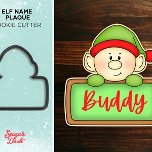 Elf Name Plaque - Christmas Cookie Cutter