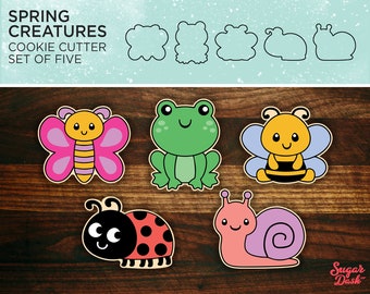 Spring Creatures | Cookie Cutter Set of 5