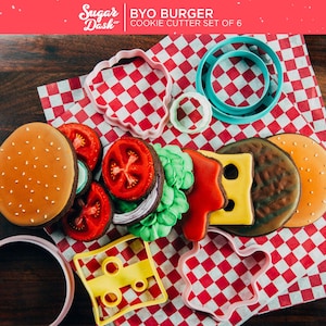Juego de cortadores de galletas para armar tu propia hamburguesa imagen 1