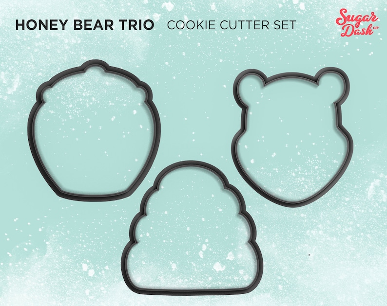 Honey Bear Cookie Cutter Set – Bee Hive, Honey Pot Trio image 3