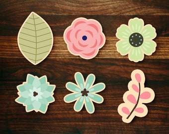 Flower Cookie Cutter Set of 6 with Leaf and Floral Greenery