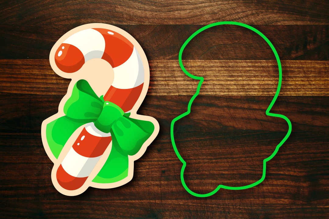 Candy Cane #2 With Bow Cookie Cutter - Etsy
