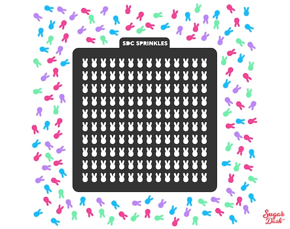 Easter Bunny Sprinkle Stencil | Food Grade Plastic