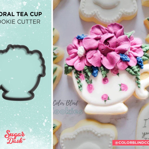 Floral Tea Cup Cookie Cutter