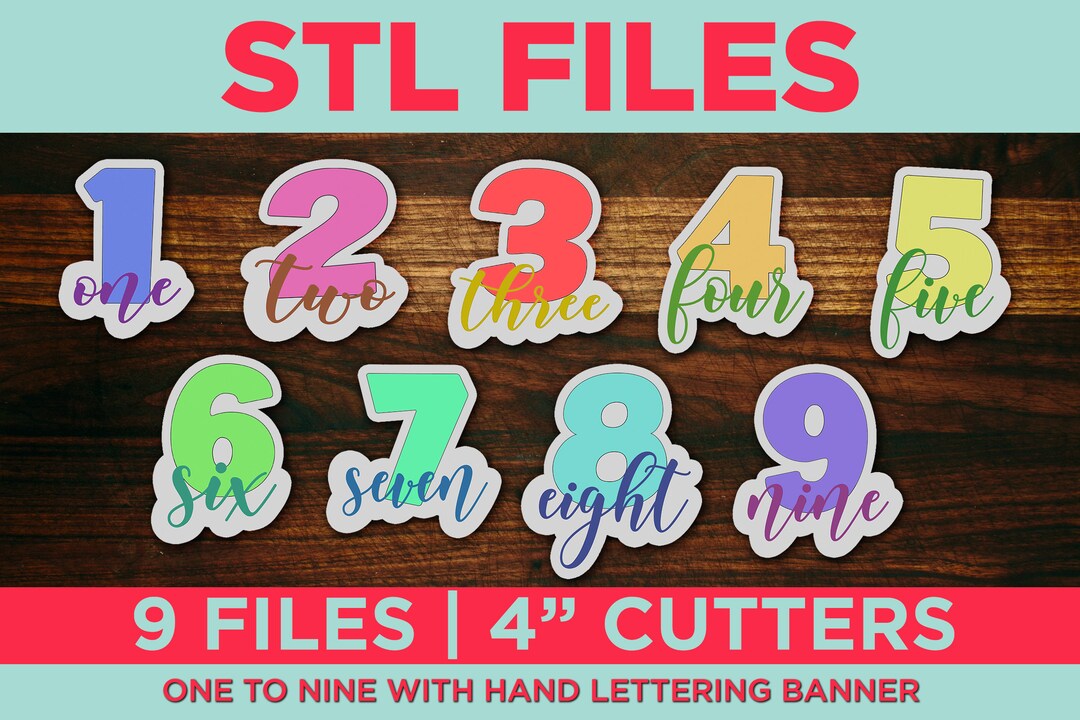 STL Scripted Numbers Cookie Cutters - Etsy