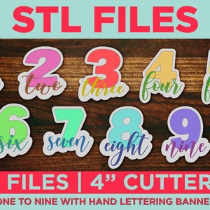 STL スクリプト数字クッキーカッター - 9 個セット 4 インチ STL ファイル