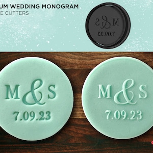 Custom Wedding Monogram Cookie Stamp and Cutter for Fondant