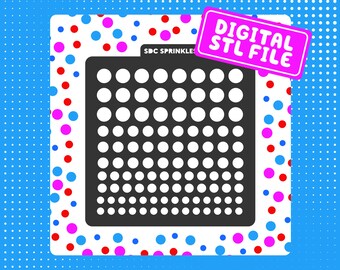 DIGITAL STL FILE |  Circles Sprinkle Stencil #13 | Multiple Sizes