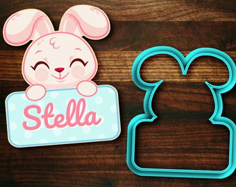 Cortador de galletas con el nombre del conejito de Pascua - Placa n.º 1 "Stella"