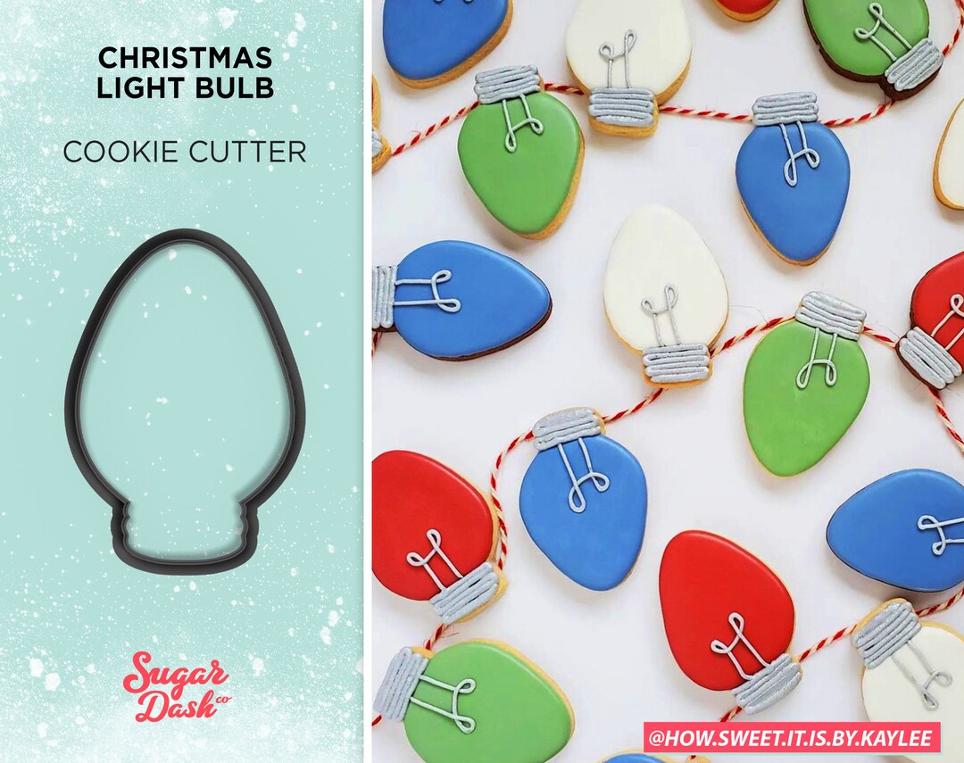 Christmas Light Bulb Cookie Cutter Etsy