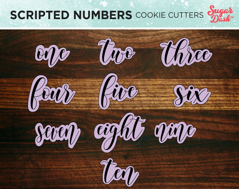 Scripted Numbers Cookie Cutter Set - One to Ten - Etsy
