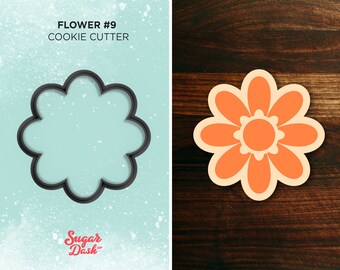 Flower #9  - Orange Flower with Eight Petals Cookie Cutter