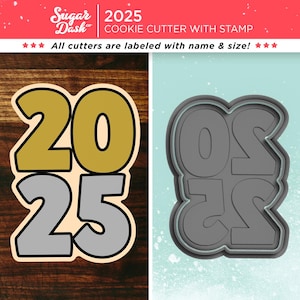 2025 Year Cookie Cutter with Imprint Stamp