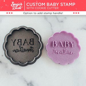 Custom Baby Monogram Cookie Stamp and Cutter for Fondant