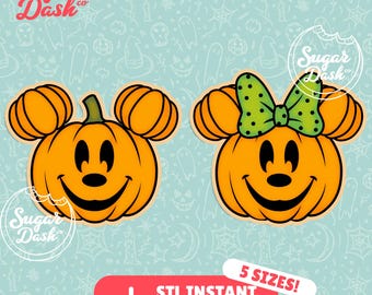 Juego de cortadores de galletas de calabaza con forma de ratón para Halloween - Archivo STL descargable