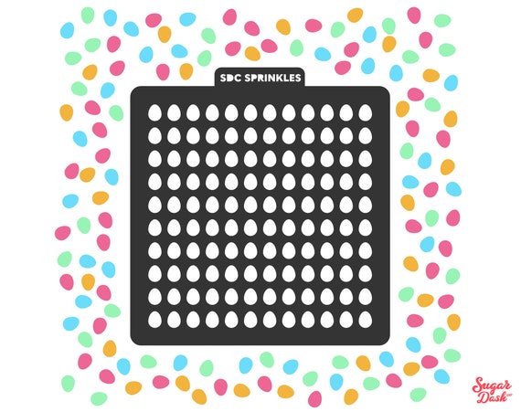 Easter Egg Sprinkle Stencil | Food Grade Plastic