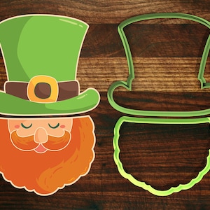 Leprechaun Hat and Head - St Patrick&#39;s Day Cookie Cutter Set of 2